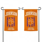 Clemson Tigers Garden Flag Personalized Distressed Stripes Orange Best Selling