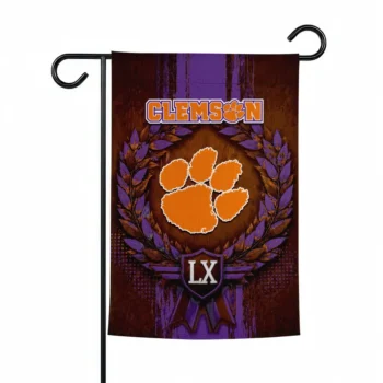 Clemson Tigers Garden Flag Personalized Laurel Wreath Orange Best Selling