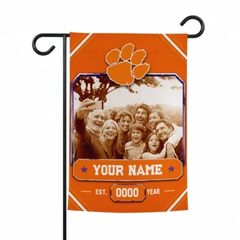 Clemson Tigers Garden Flag - Personalized Photo Frame Orange