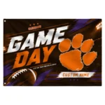 Clemson Tigers House Flag Customized Action Streaks Orange Best Selling