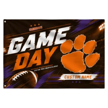 Clemson Tigers House Flag Customized Action Streaks Orange Best Selling