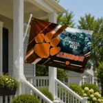 Clemson Tigers House Flag Customized Diagonal Stripes Orange Best Selling