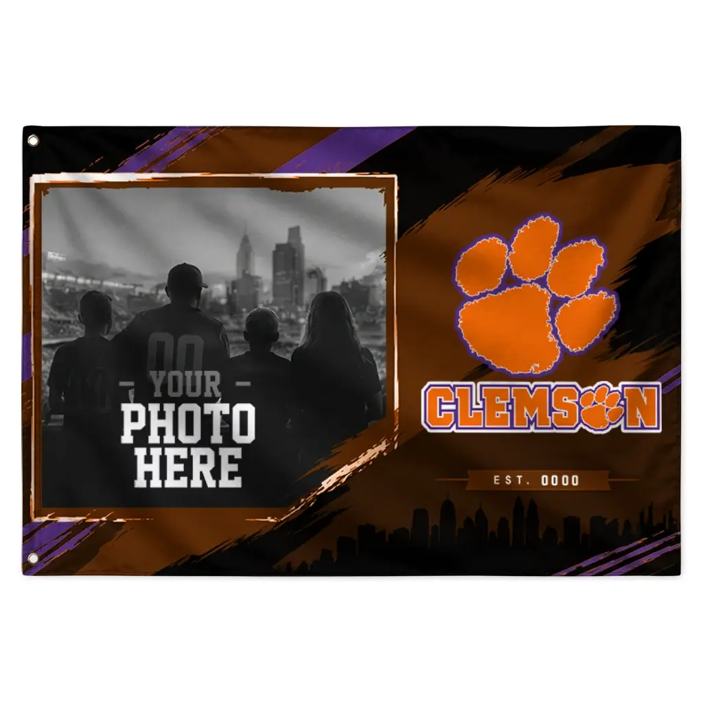 Clemson Tigers House Flag Personalized Framed Photo Orange Black Best Selling Clemson Tigers House Flag Personalized Framed Photo Orange Black Best Selling