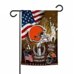 Cleveland Browns Garden Flag - Custom Icon Collage Brown