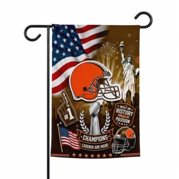 Cleveland Browns Garden Flag - Custom Icon Collage Brown