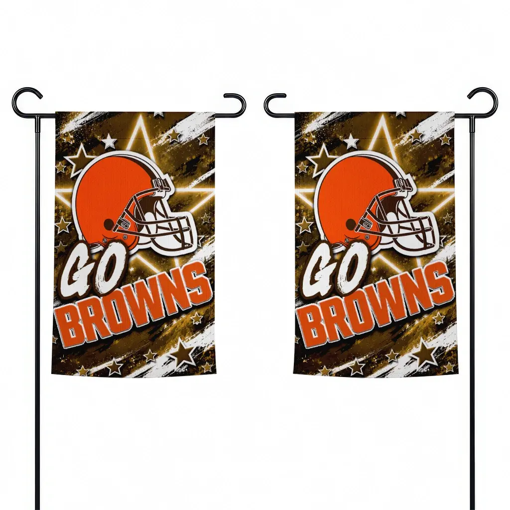 Cleveland Browns Garden Flag Customized Glowing Star Brown Fashion Forward Cleveland Browns Garden Flag Customized Glowing Star Brown Fashion Forward