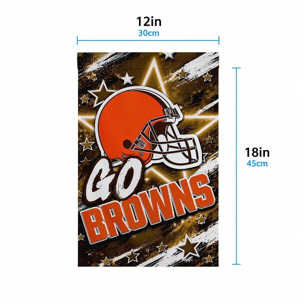 Cleveland Browns Garden Flag Customized Glowing Star Brown High Quality Cleveland Browns Garden Flag Customized Glowing Star Brown High Quality