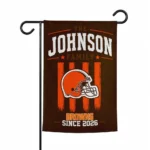 Cleveland Browns Garden Flag Personalized Distressed Stripes Brown Best Selling
