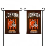 Cleveland Browns Garden Flag Personalized Distressed Stripes Brown Best Selling