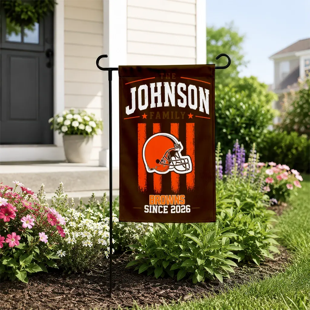 Cleveland Browns Garden Flag Personalized Distressed Stripes Brown New Arrival Cleveland Browns Garden Flag Personalized Distressed Stripes Brown New Arrival