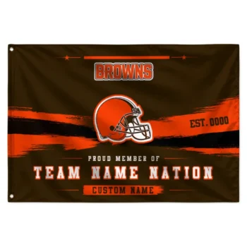 Cleveland Browns House Flag Custom Brushed Streaks Brown Best Selling