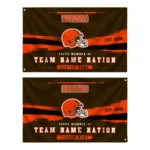 Cleveland Browns House Flag Custom Brushed Streaks Brown Best Selling