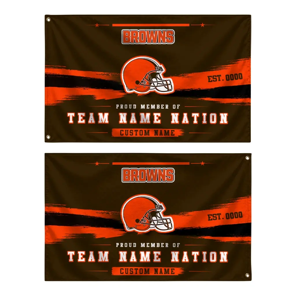 Cleveland Browns House Flag Custom Brushed Streaks Brown Fashion Forward Cleveland Browns House Flag Custom Brushed Streaks Brown Fashion Forward