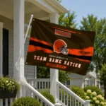 Cleveland Browns House Flag Custom Brushed Streaks Brown Best Selling