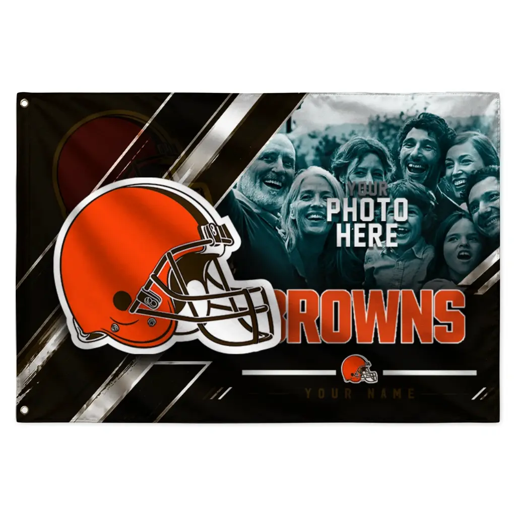 Cleveland Browns House Flag Customized Diagonal Stripes Brown Best Selling Cleveland Browns House Flag Customized Diagonal Stripes Brown Best Selling