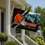 Cleveland Browns House Flag Customized Diagonal Stripes Brown Best Selling
