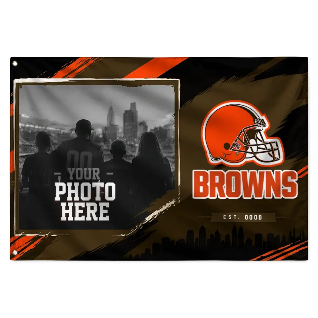 Cleveland Browns House Flag Personalized Framed Photo Brown Black Best Selling Cleveland Browns House Flag Personalized Framed Photo Brown Black Best Selling