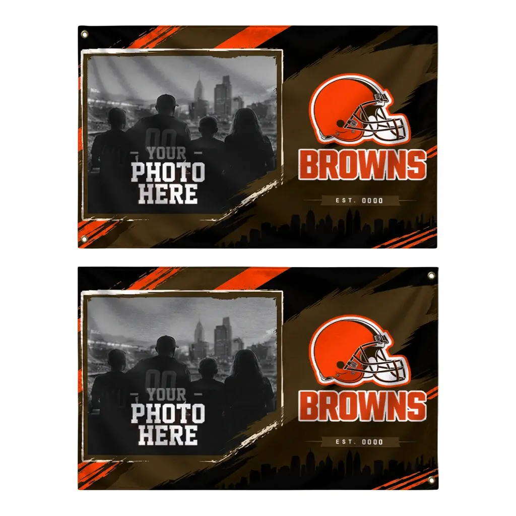 Cleveland Browns House Flag Personalized Framed Photo Brown Black Fashion Forward Cleveland Browns House Flag Personalized Framed Photo Brown Black Fashion Forward