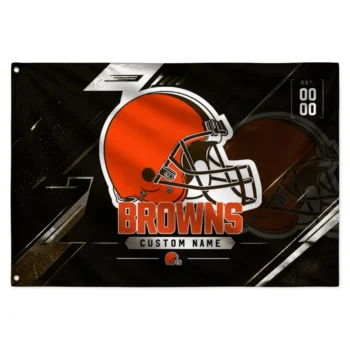 Cleveland Browns House Flag Personalized Speed Slashes Brown Best Selling