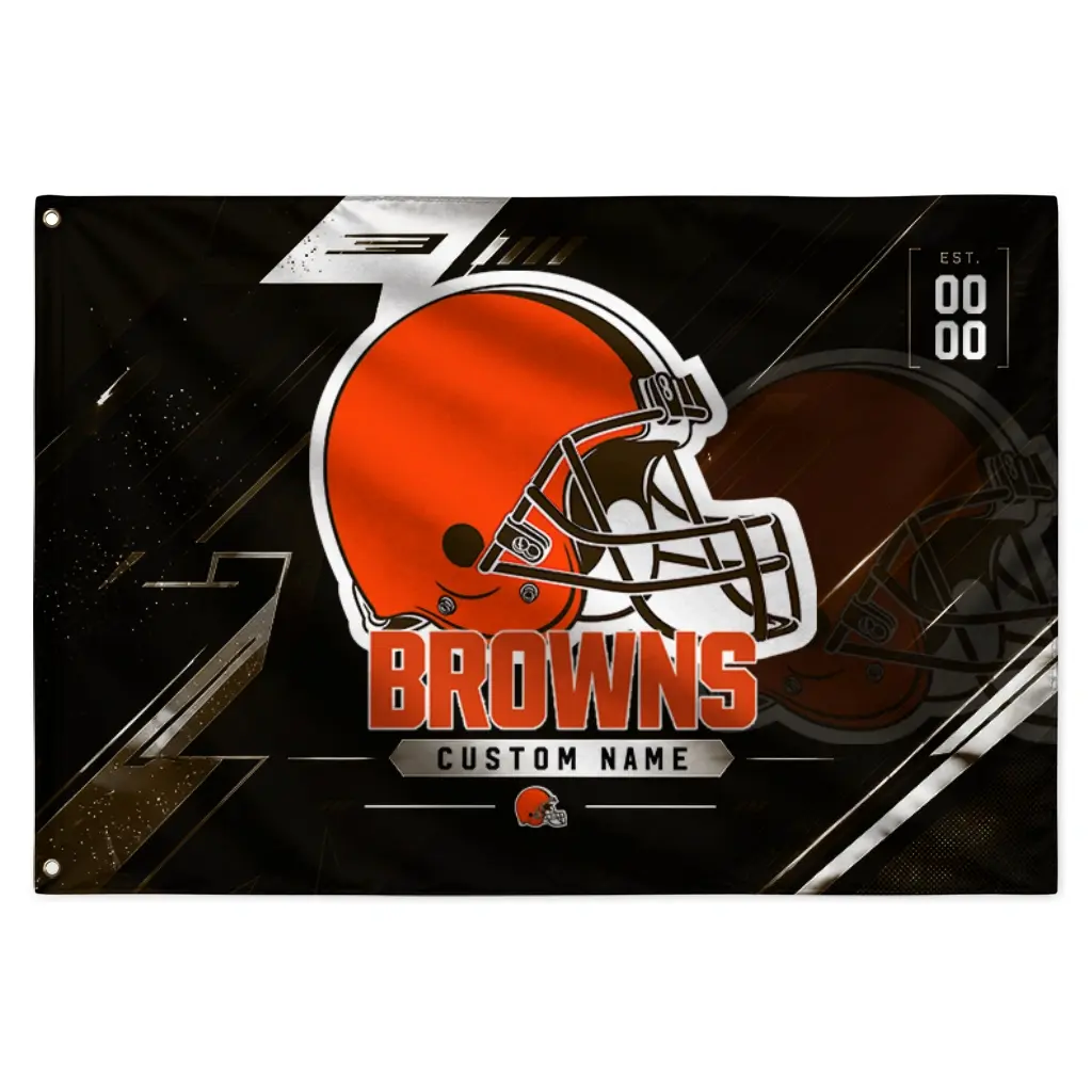 Cleveland Browns House Flag Personalized Speed Slashes Brown Best Selling Cleveland Browns House Flag Personalized Speed Slashes Brown Best Selling