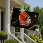 Cleveland Browns House Flag Personalized Speed Slashes Brown Best Selling