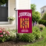 Cleveland Cavaliers Garden Flag Personalized Distressed Stripes Wine Best Selling