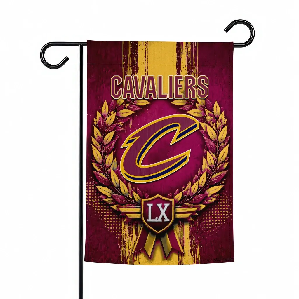 Cleveland Cavaliers Garden Flag Personalized Laurel Wreath Wine Best Selling Cleveland Cavaliers Garden Flag Personalized Laurel Wreath Wine Best Selling