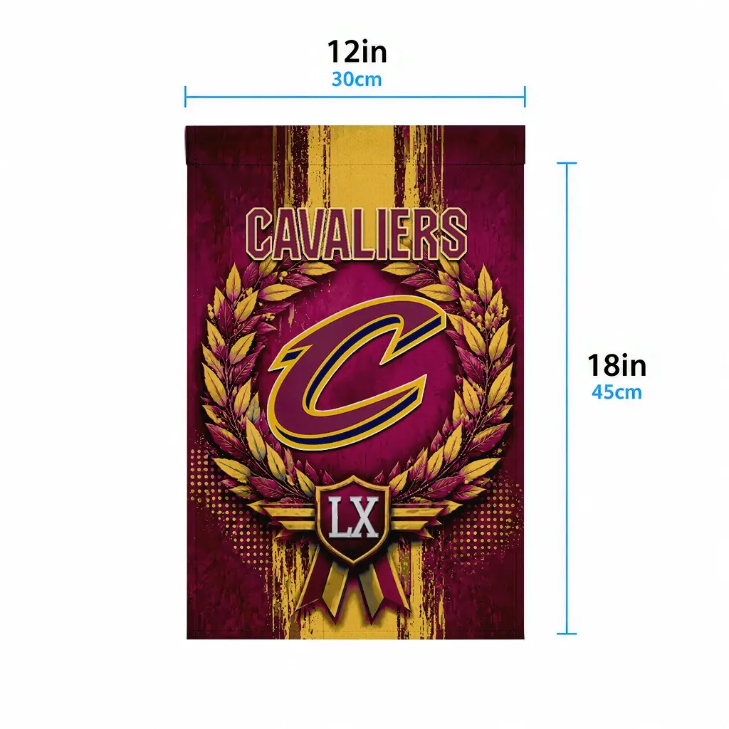 Cleveland Cavaliers Garden Flag Personalized Laurel Wreath Wine High Quality Cleveland Cavaliers Garden Flag Personalized Laurel Wreath Wine High Quality