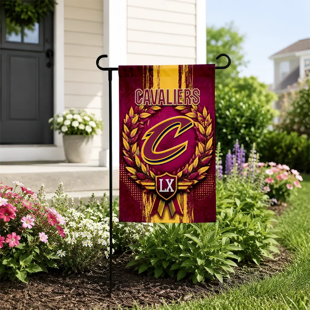 Cleveland Cavaliers Garden Flag Personalized Laurel Wreath Wine New Arrival Cleveland Cavaliers Garden Flag Personalized Laurel Wreath Wine New Arrival