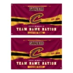 Cleveland Cavaliers House Flag Custom Brushed Streaks Wine Best Selling