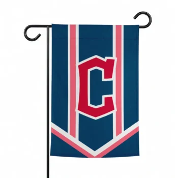 Cleveland Guardians Garden Flag Custom Chevron Stripes Navy Blue Best Selling