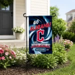 Cleveland Guardians Garden Flag Customized Swirl Vortex Navy Blue Best Selling