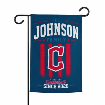 Cleveland Guardians Garden Flag Personalized Distressed Stripes Navy Blue Best Selling