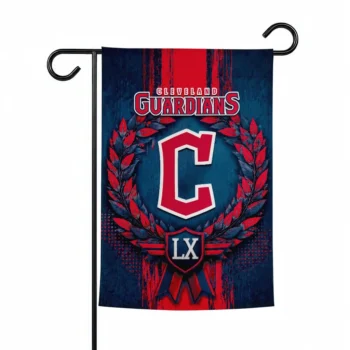 Cleveland Guardians Garden Flag Personalized Laurel Wreath Navy Blue Best Selling