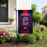 Cleveland Guardians Garden Flag Personalized Laurel Wreath Navy Blue Best Selling
