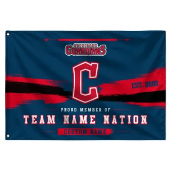 Cleveland Guardians House Flag Custom Brushed Streaks Navy Blue Best Selling