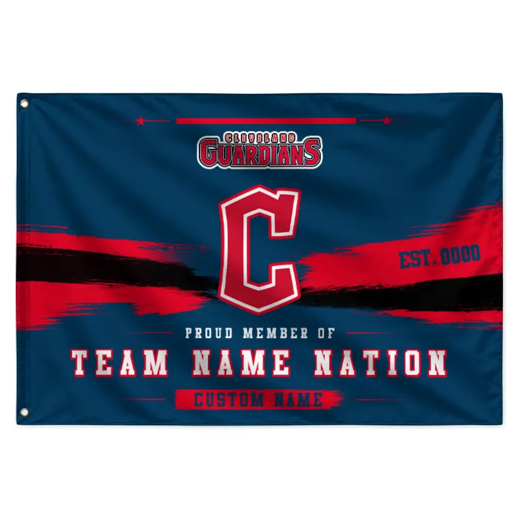Cleveland Guardians House Flag Custom Brushed Streaks Navy Blue Best Selling Cleveland Guardians House Flag Custom Brushed Streaks Navy Blue Best Selling