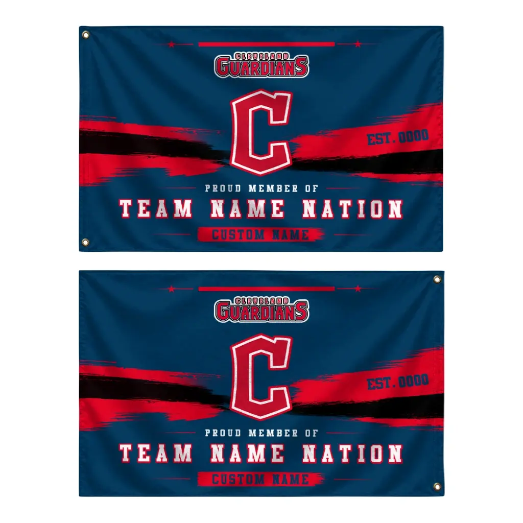 Cleveland Guardians House Flag Custom Brushed Streaks Navy Blue Fashion Forward Cleveland Guardians House Flag Custom Brushed Streaks Navy Blue Fashion Forward