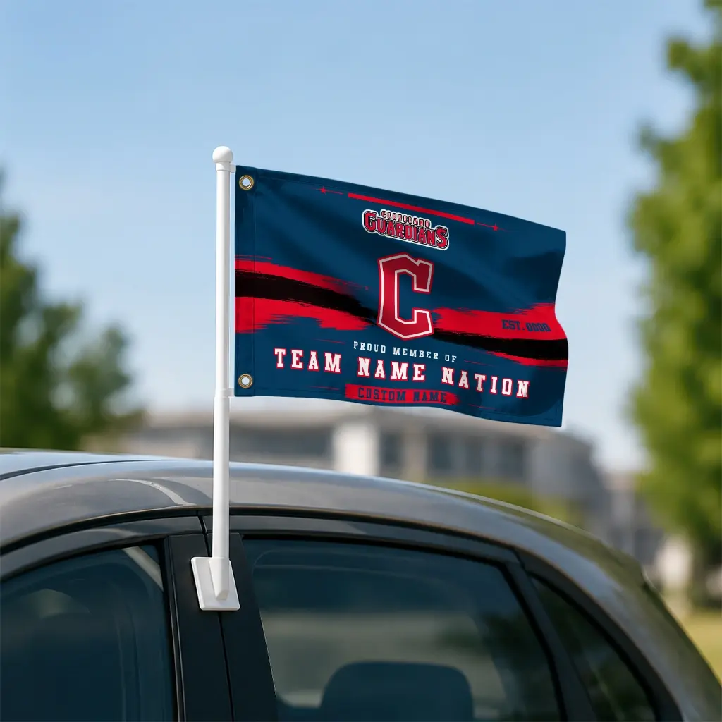 Cleveland Guardians House Flag Custom Brushed Streaks Navy Blue Latest Model Cleveland Guardians House Flag Custom Brushed Streaks Navy Blue Latest Model