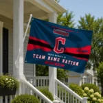 Cleveland Guardians House Flag Custom Brushed Streaks Navy Blue Best Selling