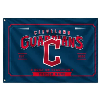 Cleveland Guardians House Flag Custom Ornate Border Navy Blue Best Selling