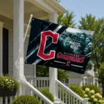 Cleveland Guardians House Flag Customized Diagonal Stripes Navy Blue Best Selling