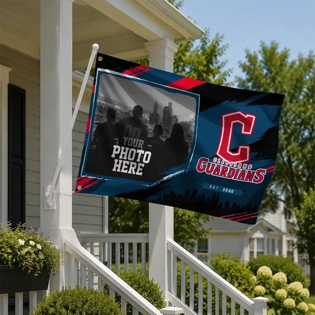 Cleveland Guardians House Flag Personalized Framed Photo Navy Blue Black New Arrival Cleveland Guardians House Flag Personalized Framed Photo Navy Blue Black New Arrival