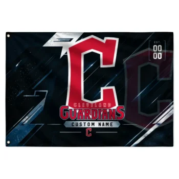 Cleveland Guardians House Flag Personalized Speed Slashes Navy Blue Best Selling