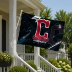 Cleveland Guardians House Flag Personalized Speed Slashes Navy Blue Best Selling