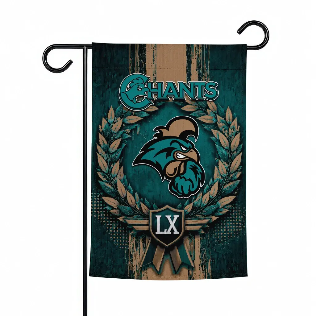 Coastal Carolina Chanticleers Garden Flag Custom Laurel Wreath Green Best Selling Coastal Carolina Chanticleers Garden Flag Custom Laurel Wreath Green Best Selling