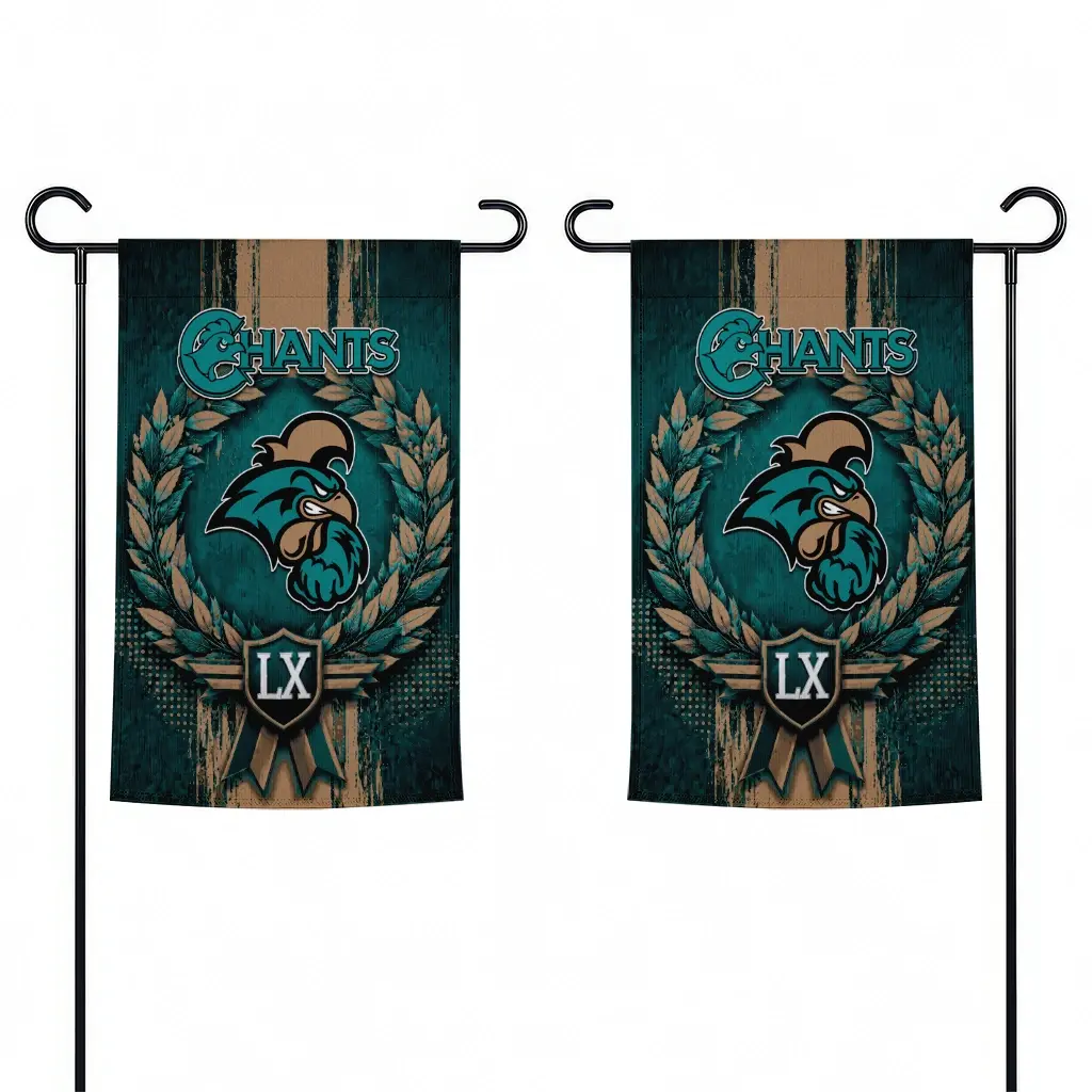Coastal Carolina Chanticleers Garden Flag Custom Laurel Wreath Green Fashion Forward Coastal Carolina Chanticleers Garden Flag Custom Laurel Wreath Green Fashion Forward