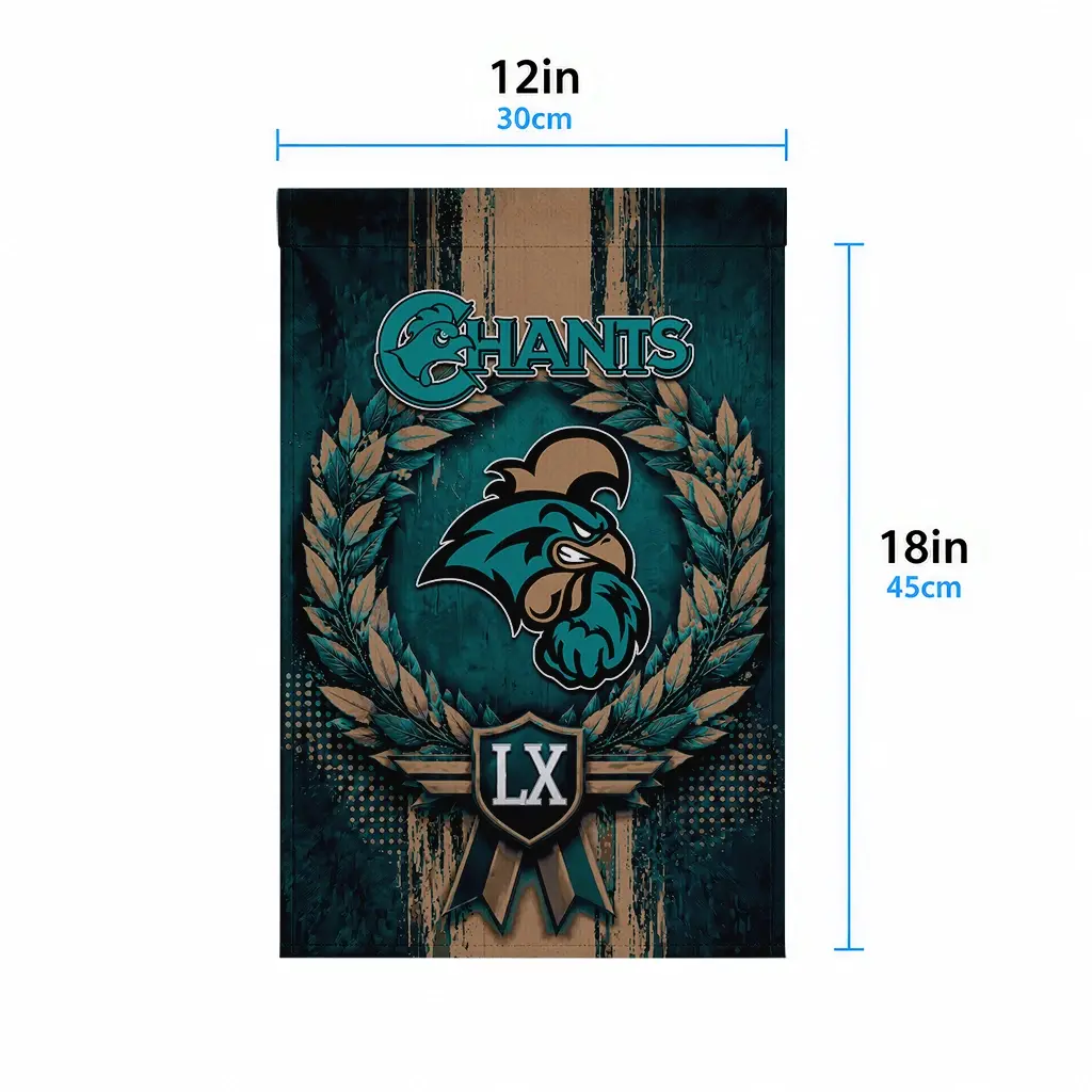 Coastal Carolina Chanticleers Garden Flag Custom Laurel Wreath Green High Quality Coastal Carolina Chanticleers Garden Flag Custom Laurel Wreath Green High Quality