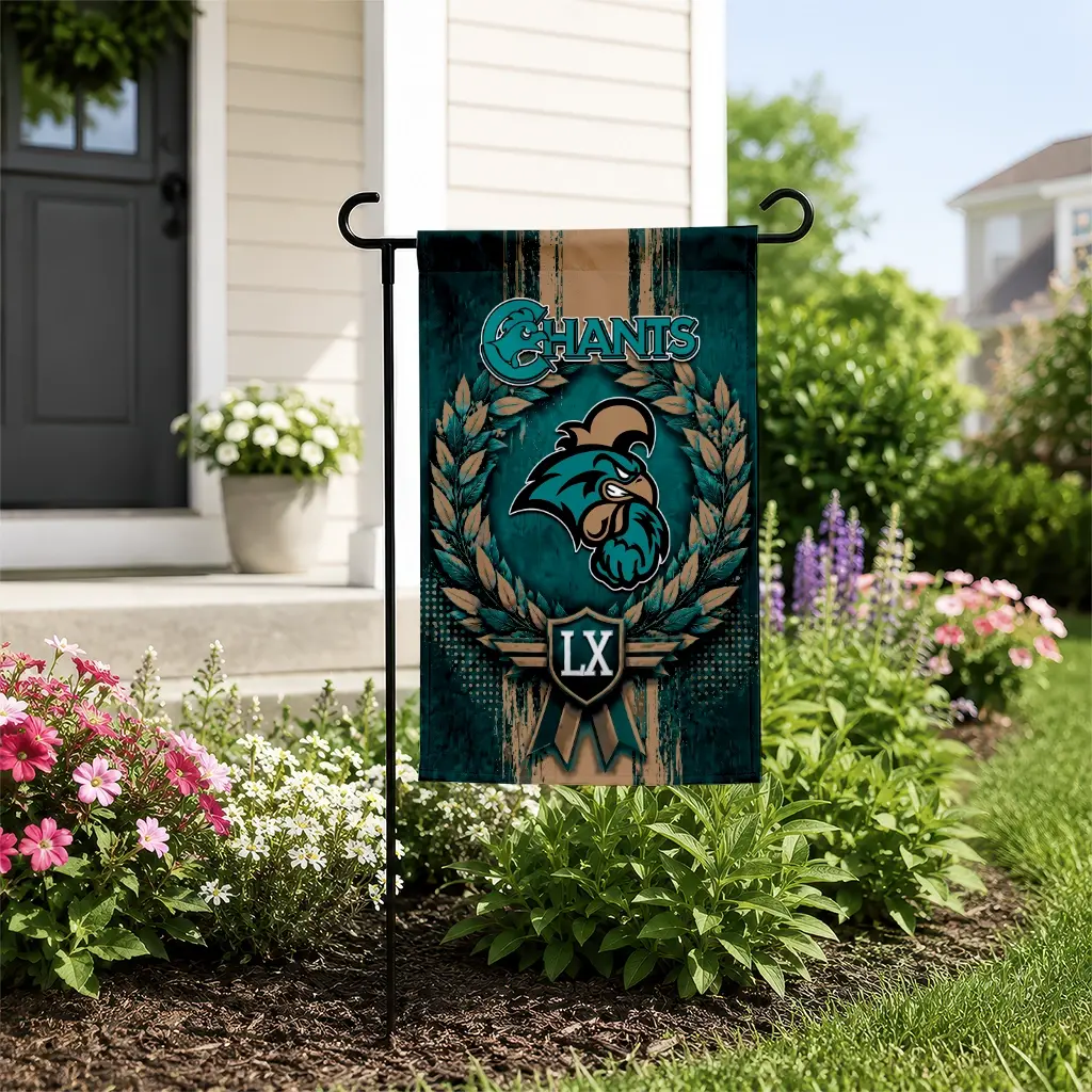 Coastal Carolina Chanticleers Garden Flag Custom Laurel Wreath Green New Arrival Coastal Carolina Chanticleers Garden Flag Custom Laurel Wreath Green New Arrival