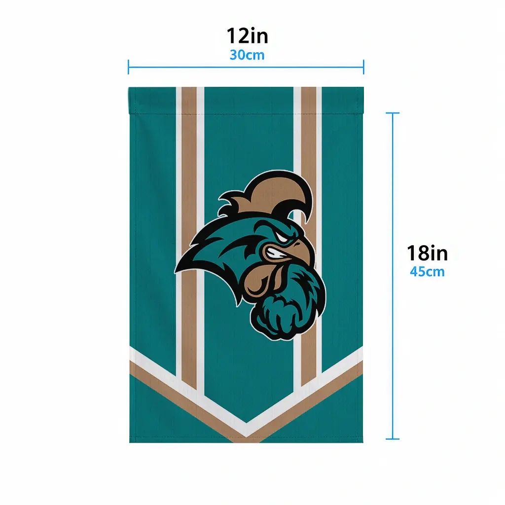 Coastal Carolina Chanticleers Garden Flag Customized Chevron Stripes Green High Quality Coastal Carolina Chanticleers Garden Flag Customized Chevron Stripes Green High Quality